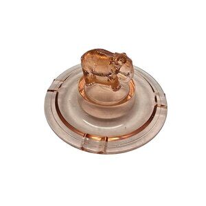 Antique Greensburg Glass Elephant Pink Depression Glass Ashtray (A6942)